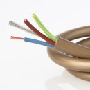 PVC-Lampenkabel Elektro-Kabel Stromkabel gold 3-adrig 3Gx0,75mm² mit integriertem Stahlseil als Zugentlastung