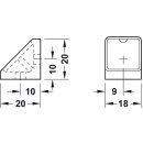 Häfele Eckverbinder Wandverbinder mit Abdeckkappe 18x20mm Kunststoff beige