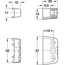 Häfele Korpusverbinder Wandverbinder zum Schrauben 37x15mm braun