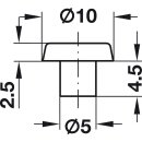 Häfele Anschlagpuffer Türpuffer Türstopper Kunststoff weiß zum Eindrücken in 5mm Bohrungen