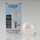 Sigor E14 LED Filament Tropfenlampe matt 5W = (50W) 630lm 2700K warmweiß dimmbar