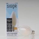 Sigor E14 LED Filament Kerzenlampe matt 5W = (50W) 630lm 2700K warmweiß dimmbar