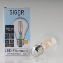 Sigor E27 LED Filament Leuchtmittel klar 7W=(60W) 220-240V 806 lm 2700K  warmweiß dimmbar