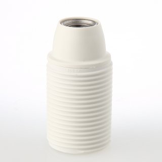 E14 Lampenfassung Thermoplast/Kunststoff weiß mit Gewindemantel M10x1 IG