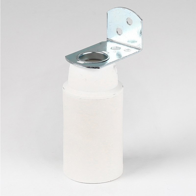 E14 Fassung Kunststoff weiß mit Metall-Winkel kaufen