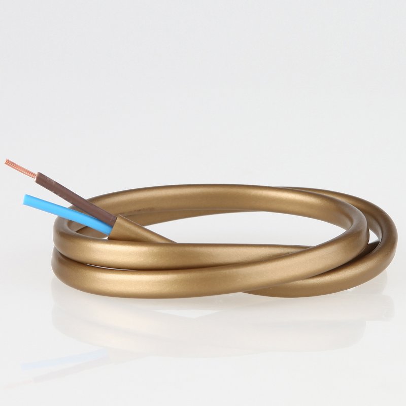 PVC-Lampen-Kabel Flachkabel gold 2-adrig