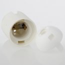 E27 Lampenfassung Thermoplast/Kunststoff weiß mit Gewindemantel 2-teilig M10x1 IG