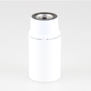 E14 Lampenfassung Bakelit-Optik weiß mit Glattmantel M10x1 IG