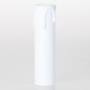 E14 Kerzenhülse Fassungshülse Kunststoff weiß 26x100mm mit Tropfen für Kronleuchter Lampenfassung