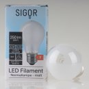 Sigor E27 LED Filament Leuchtmittel matt 2,5W=(25W) 220-240V 250 lm 2700K warmweiß dimmbar