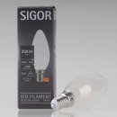 Sigor E14 LED Filament Kerzenlampe matt 2,5W = (25W)...