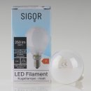 Sigor E14 LED Filament Tropfenlampe matt 2,5W = (25W) 250lm 2700K warmweiß dimmbar